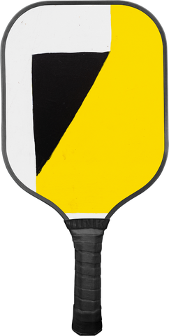 Yellow Pickleball Paddle With Geometric Pattern