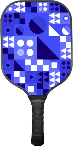 Blue Geometric Pickleball Paddle