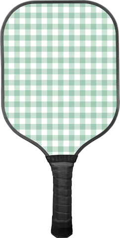 Gingham Print Green Pickleball Paddle