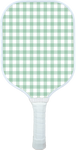 Gingham Print Green Pickleball Paddle