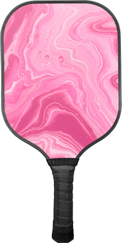 Pink Pickleball Paddle With Marble Effect